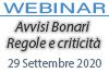 29/09/2020 Webinar Formativo: Avvisi Bonari regole e criticità